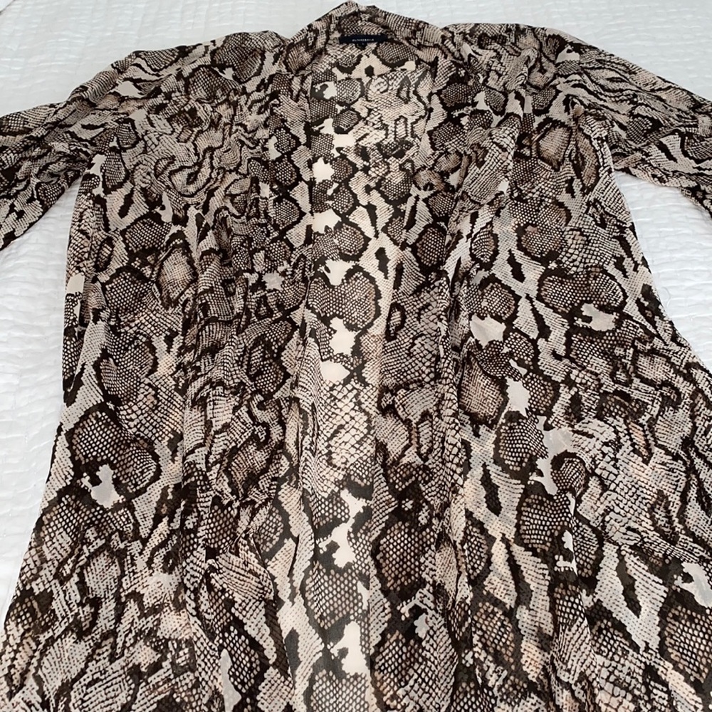 Snake Print Kimono Open Front Quarter Sleeves - image 1